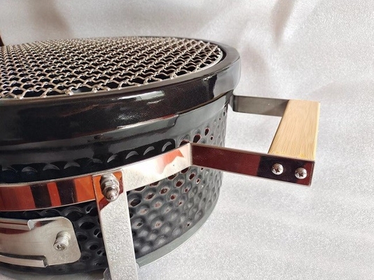 Meja Keramik Hitam Kamado Grill BBQ Peralatan Dapur Stainless Steel