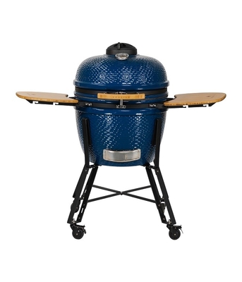 Top-Notch 24 Inci Keramik Barbecue Kamado Grill Dengan Cooking Surface Cast Iron