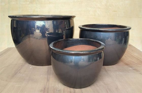 35cmx25cm Hijau Keramik Pot Tanaman Luar Ruangan Dekorasi Taman