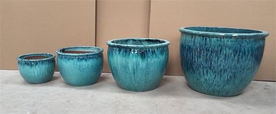 Pot Tanaman Keramik Bulat Luar Ruangan